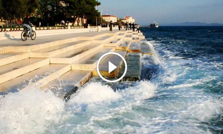 In a mesmerizing collaboration between mankind and the elements, this 230-foot sea-organ in Croatia harnesses the energy of the winds and waters of the Adriatic sea to create random but soothing and harmonized notes!