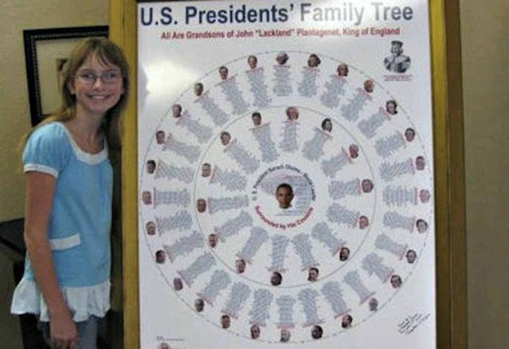 12 Year Old Girl Discovers That All But One US President Are Directly ...