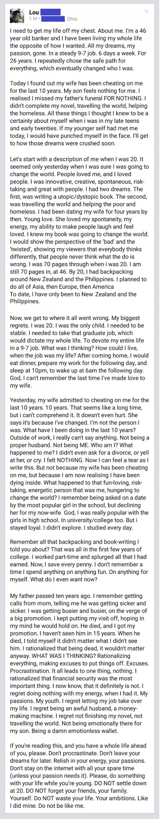 Heartbreaking Facebook Post By A Man Who Has Just Found Out His Wife's ...